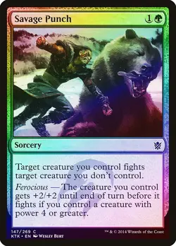 Savage Punch FOIL Khans of Tarkir NM Green Common MAGIC MTG CARD ABUGames - Image 1
