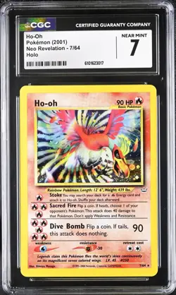 CGC 7 Ho-Oh 2001 Neo Revelation 7/64 Holo Pokemon Card NM psa - Image 1