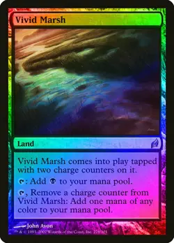 Vivid Marsh FOIL Lorwyn HEAVILY PLD Land Uncommon MAGIC GATHERING CARD ABUGames - Image 1