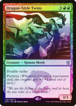 Dragon-Style Twins FOIL Khans of Tarkir NM Red Rare MAGIC MTG CARD ABUGames - Image 1