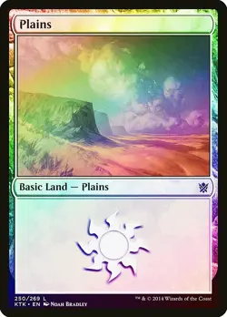 Plains (250) FOIL Khans of Tarkir NM Basic Land MAGIC GATHERING CARD ABUGames - Image 1