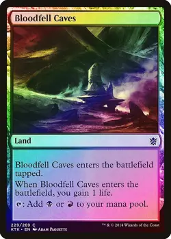 Bloodfell Caves FOIL Khans of Tarkir NM Land Common MAGIC MTG CARD ABUGames - Image 1