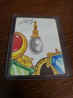 MTG MOX PEARL Sketch Dan Frazier Altered Autographed Signed ART MAGIC COLLAGE - Image 1