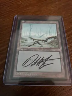 MTG MOX PEARL Sketch Dan Frazier Altered Autographed Signed ART MAGIC COLLAGE - Image 2