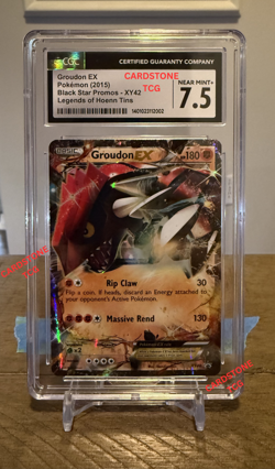 POKEMON BLACK STAR PROMO 2015 Groudon EX XY42 CGC Near Mint+ 7.5 - Image 1