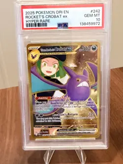 Pokemon TCG 2025 Pokemon Dri En-Destined Rivals #242 Rocket'S Crobat Ex PSA 10 - Image 1