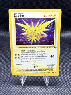 Pokemon TCG Zapdos Fossil Holo Unlimited Rare Card 15/62 - Image 1