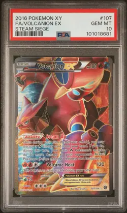 PSA 10 Volcanion EX Full Art 107/114 XY: Steam Siege Pokemon - Image 1