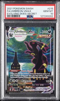 2021 POKEMON SWORD & SHIELD EVOLVING SKIES SECRET FULL ART/UMBREON VMAX PSA 10 - Image 1
