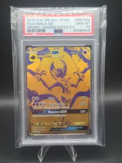 Pokemon 2019 SM Hidden Fates Lunala GX FA Black Star Promo #SM103a PSA 10 - Image 1