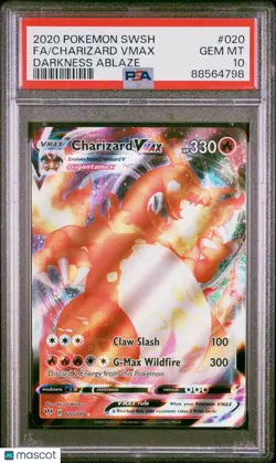 2020 Pokemon Sword & Shield Darkness Ablaze Charizard VMAX Fa PSA 10 20/189 - Image 1