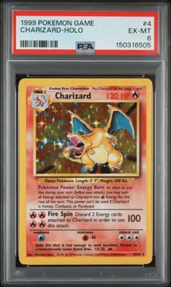 1999 POKEMON GAME #4 CHARIZARD-HOLO PSA 6 - Image 1