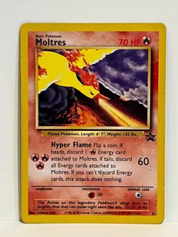 Vintage 2000 Pokemon TCG Black Star Promo MOLTRES Non-Holo Rare #21 MP English - Image 1