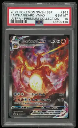 2022 Pokemon SWSH BSP Charizard VMAX #261 Fa Ultra-Premium Collection PSA 10 - Image 1