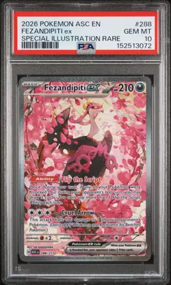 2026 POKEMON ASC EN-ASCENDED HEROES 288 FEZANDIPITI EX SIR GEM MT PSA 10 - Image 1