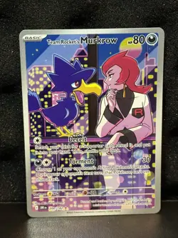 Pokemon Team Rocket’s Murkrow 200/182 Destined Rivals Illustration Rare - NM - Image 1