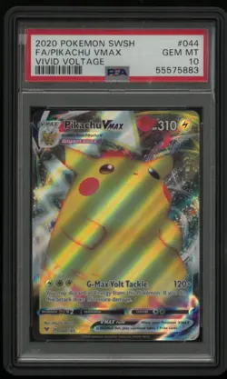 2020 Pokemon Sword & Shield Vivid Voltage Pikachu VMAX Fa PSA 10 44/185 - Image 1