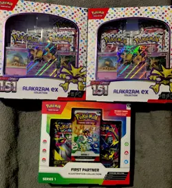 Pokemon TCG: Scarlet & Violet 151 Alakazam Ex X2 & First Partner Illustration X1 - Image 1