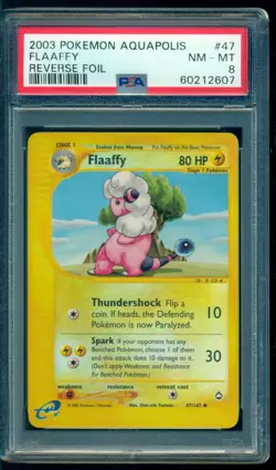 2003 Pokemon Aquapolis #47 Flaaffy Reverse Holo PSA 8 NM-MT - Image 1