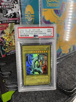Konami Blue-Eyes White Dragon LOB-001 Ultra Rare Unlimited PSA 9 Yu-Gi-Oh! - Image 1