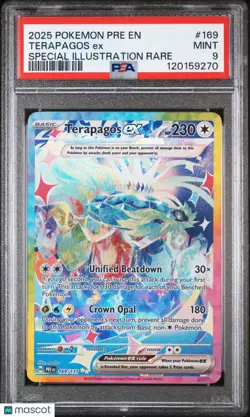 2025 Pokemon Prismatic Evolutions Terapagos EX Special Illustration Rare PSA 9 - Image 1