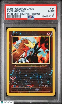 2001 Pokemon Game Movie Entei-Rev. Foil #34 Pokemon 3 Movie Promo PSA 9 - Image 1