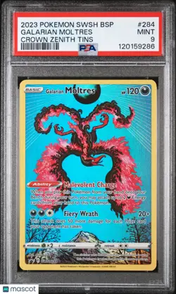 2023 Pokemon SWSH Black Star Promo Galarian Moltres Crown Zenith Tins PSA 9 - Image 1