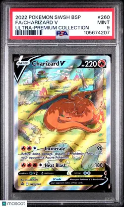 2022 Pokemon SWSH BSP Charizard V #260 Fa Ultra-Premium Collection PSA 9 - Image 1