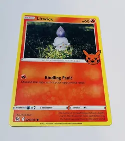 Litwick 024/196 Trick or Trade BOOster Card 2023 Halloween Stamp Pokemon - Image 1