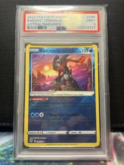 Pokemon TCG Radiant Greninja Holo Card 046/189 PSA Mint 9 - Image 1