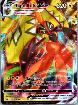 Pokemon TCG Tapu Koko VMAX 51/163 Battle Styles Holo MP - Image 1