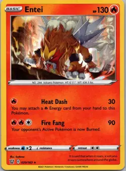 Pokemon TCG Entei 20/163 Battle Styles Holo NM - Image 1