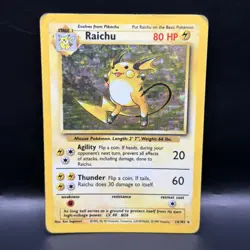 1999 Pokemon Base Set Holo Unlimited Raichu 14/102 - Image 1