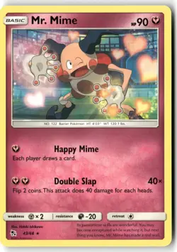 Mr. Mime 43 Hidden Fates Pokemon Rare Near Mint - Image 1