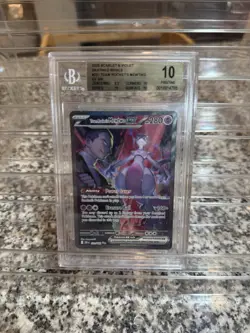 2025 Pokemon SV Destined Rivals SIR EN Team Rocket's Mewtwo ex #231/182 BGS 10 - Image 1
