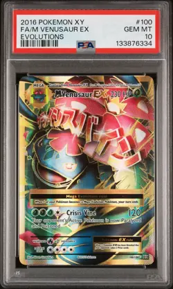 Pokemon 2016 XY Evolutions Mega M Venusaur EX Full Art 100/108 PSA 10 Gem Mint - Image 1