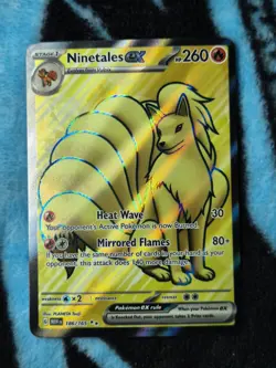 Pokemon Ninetales ex 186/165 Scarlet & Violet 151 Ultra Rare Full Art Holo 260HP - Image 1