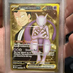 2025 POKEMON DRI EN-DESTINED RIVALS HYPER RARE TEAM ROCKET'S MEWTWO EX PSA 9 - Image 4