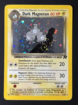 SWIRL Dark Magneton 11/82 Team Rocket Holo Unlimited Pokemon TCG Vintage 2000 - Image 1