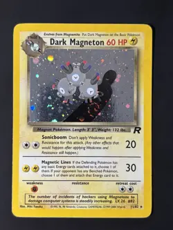 SWIRL Dark Magneton 11/82 Team Rocket Holo Unlimited Pokemon TCG Vintage 2000 - Image 3