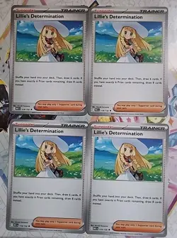 4x Lillie's Determination 119/132 Playset Pokemon Me01: Mega Evolution Regular - Image 1