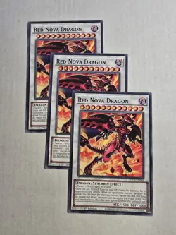 3x Red Nova Dragon 1st Edition Common SDCK-EN046 Yu-Gi-Oh! - Image 1