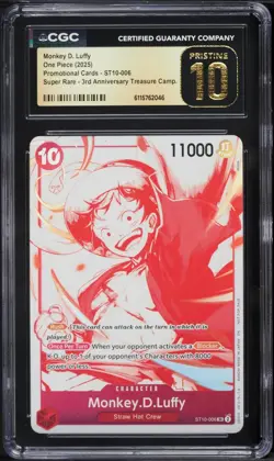 Monkey D. Luffy ST10-006 CGC 10 Pristine 2025 3rd Anniversary Promo One Piece - Image 1