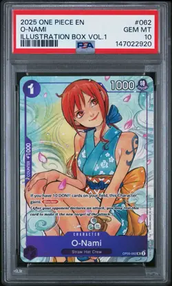 One Piece Illustration Box Vol. 1 Promo O-Nami OP05-062 PSA 10 - Image 1