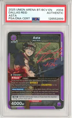 PSA Authentic Signed Dallas Reid Union Arena TCG Asta SR UE08BT/BCV-1-004 Foil - Image 1
