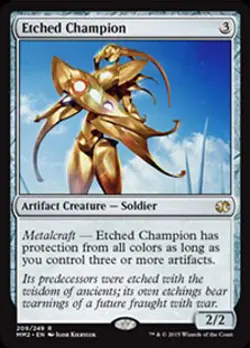 Etched Champion Modern Masters 2015 NM Artifact Rare MAGIC MTG CARD ABUGames - Image 1