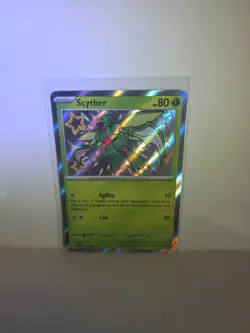 Pokemon Card Scyther 095/091 Shiny Holo Rare SV Paldean Fates - Image 1