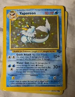 Pokemon Vaporeon Jungle Holo Card 12/64 1999 Nintendo Wizards English - Image 1