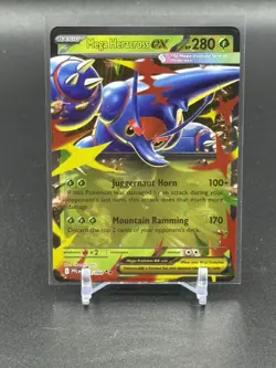 Mega Heracross EX 004/094 Phantasmal Flames Holo Rare Pokemon Card NM - Image 1