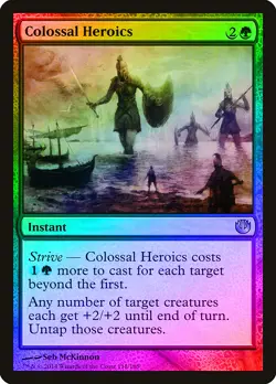 Colossal Heroics FOIL Journey into Nyx NM Green Uncommon MAGIC CARD ABUGames - Image 1